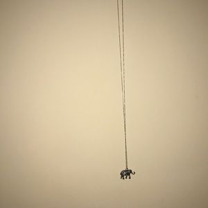 Silver plated elephant necklace with rhinestones